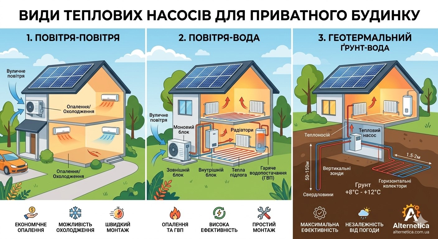 Види теплових насосів: який вибрати для приватного будинку?